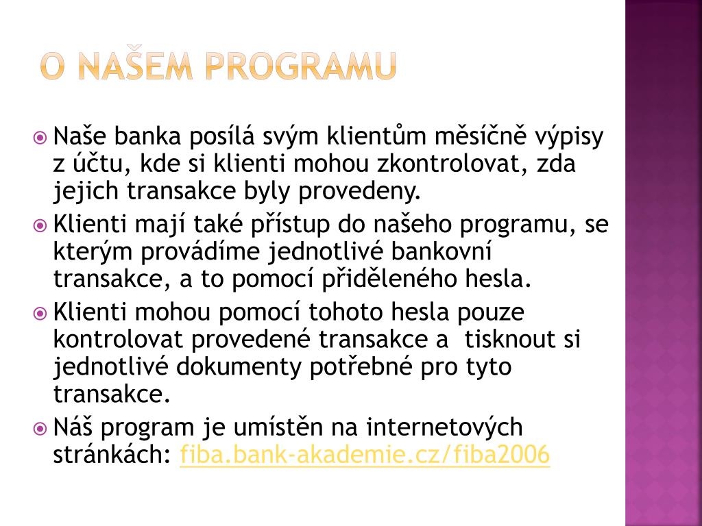 PPT BANKOVNÍ AKADEMIE Vlkova 12, Praha 3 Žižkov PowerPoint