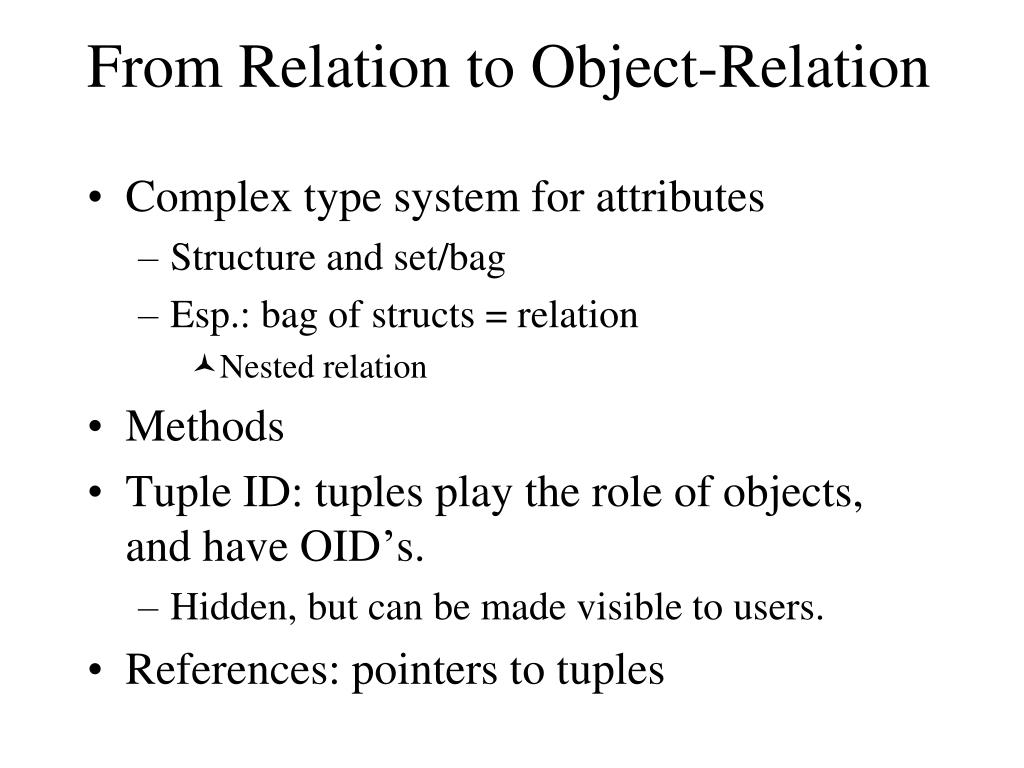 PPT ObjectRelational Model PowerPoint Presentation, free download