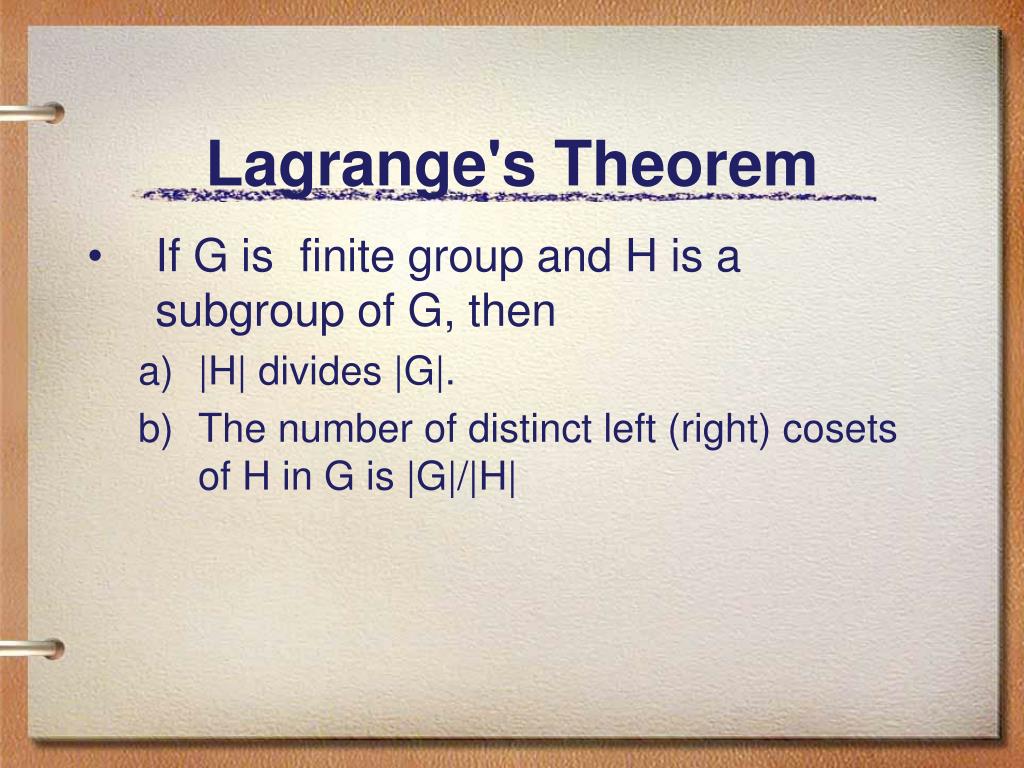PPT Lagrange's Theorem PowerPoint Presentation, free download ID