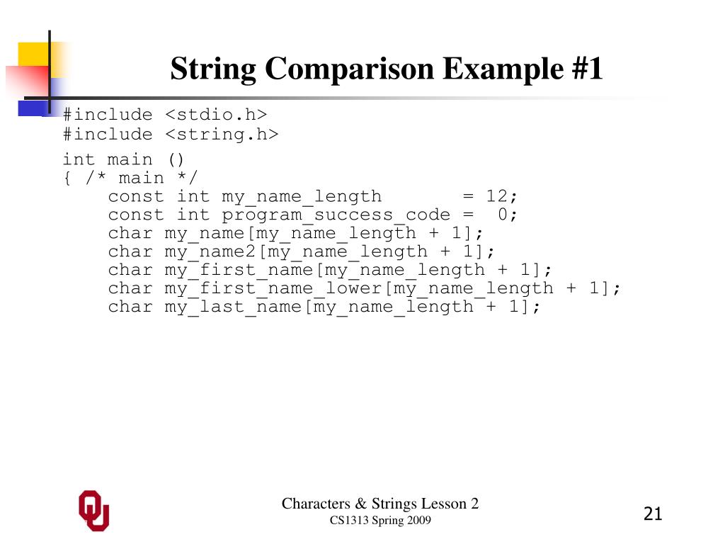 PPT Characters & Strings Lesson 2 Outline PowerPoint Presentation