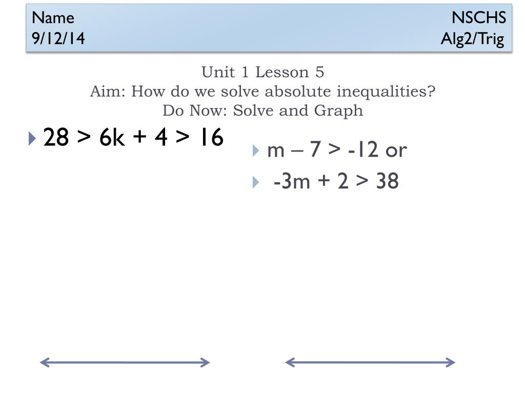 PPT Unit 1 Lesson 5 Aim How do we solve absolute