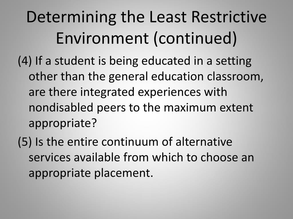 PPT Least Restrictive Environment (LRE) PowerPoint Presentation, free