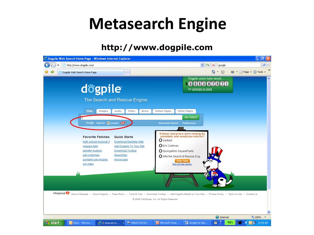 PPT Search Engines and Metasearch Engines PowerPoint Presentation