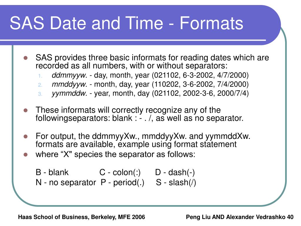 PPT Haas MFE SAS Lecture 1 Introduction to SAS PowerPoint