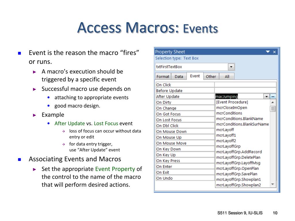 PPT DB Implementation MS Access Macros &amp, Expressions PowerPoint