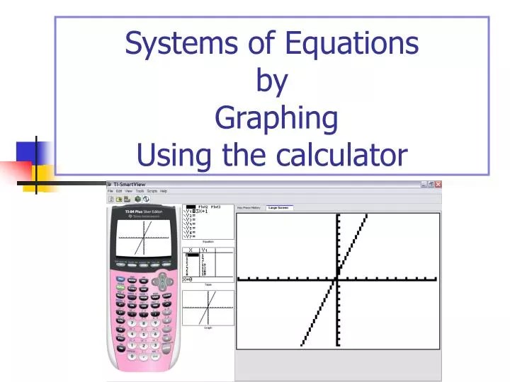 PPT Systems of Equations by Graphing Using the calculator PowerPoint