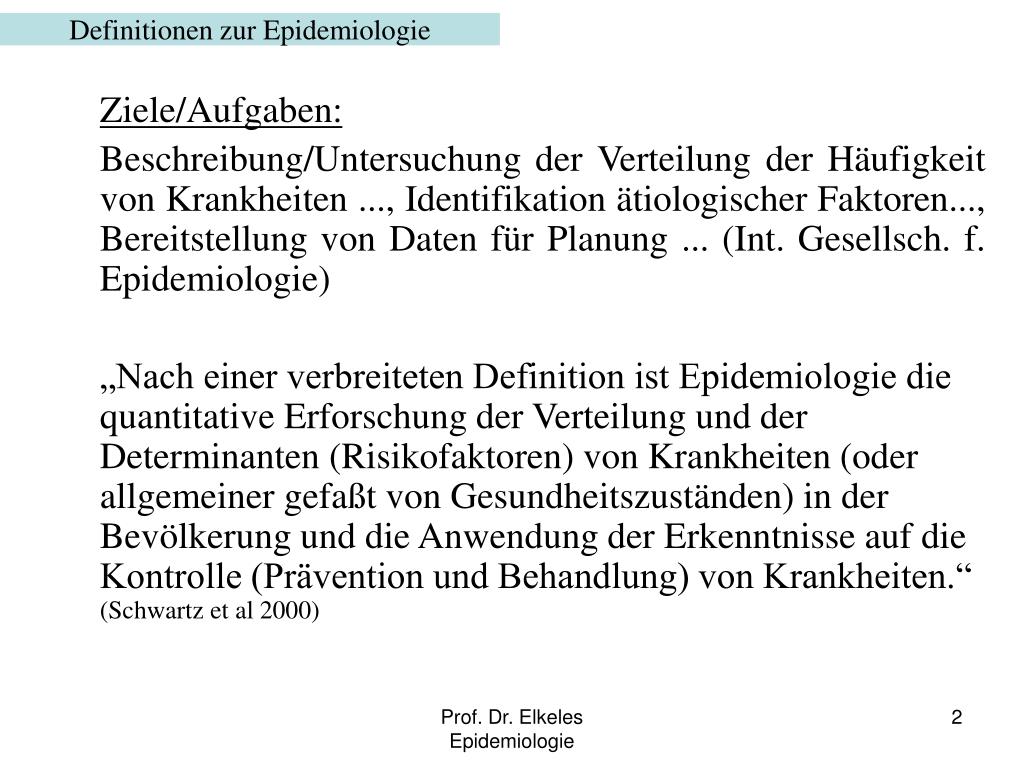PPT Definitionen zur Epidemiologie PowerPoint