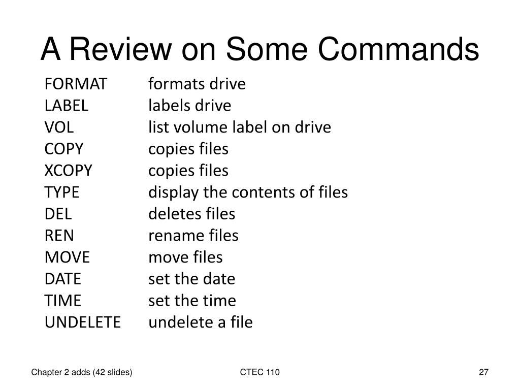 PPT Common DOS Commands PowerPoint Presentation, free download ID
