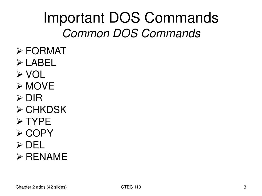 PPT Common DOS Commands PowerPoint Presentation, free download ID