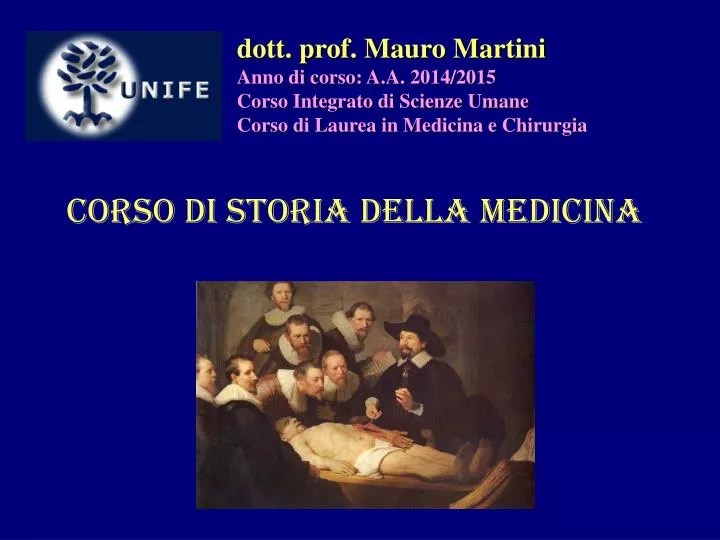 PPT Corso di Storia della Medicina PowerPoint Presentation, free
