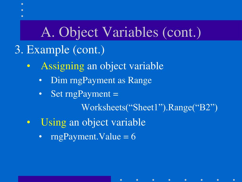 PPT Visual Basic for Applications Object Variables PowerPoint