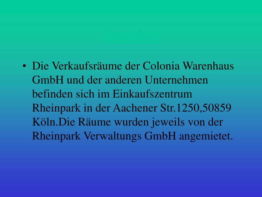 PPT Das Center Warenhaus GmbH PowerPoint Presentation, free download