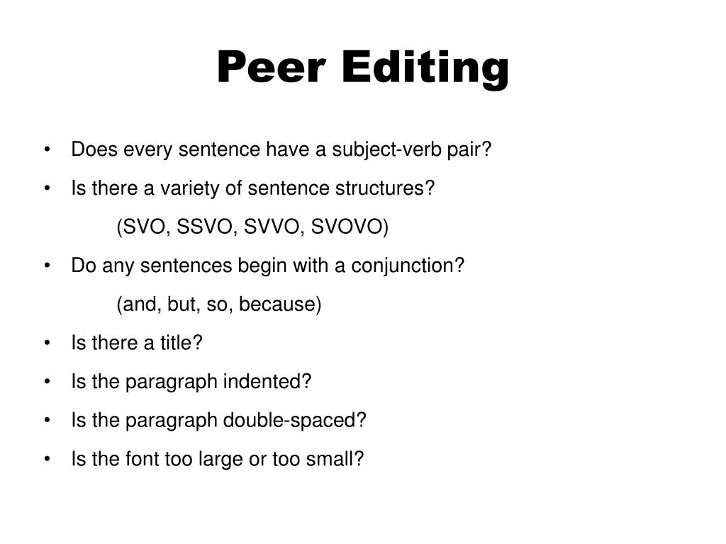 PPT Peer Editing PowerPoint Presentation, free download ID6366785