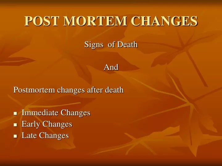 PPT POST MORTEM CHANGES PowerPoint Presentation, free download ID
