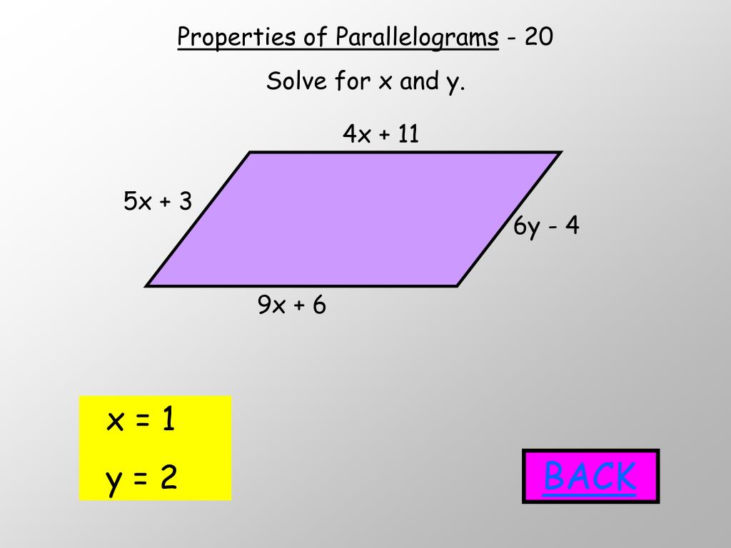 PPT Properties of Parallelograms PowerPoint Presentation, free