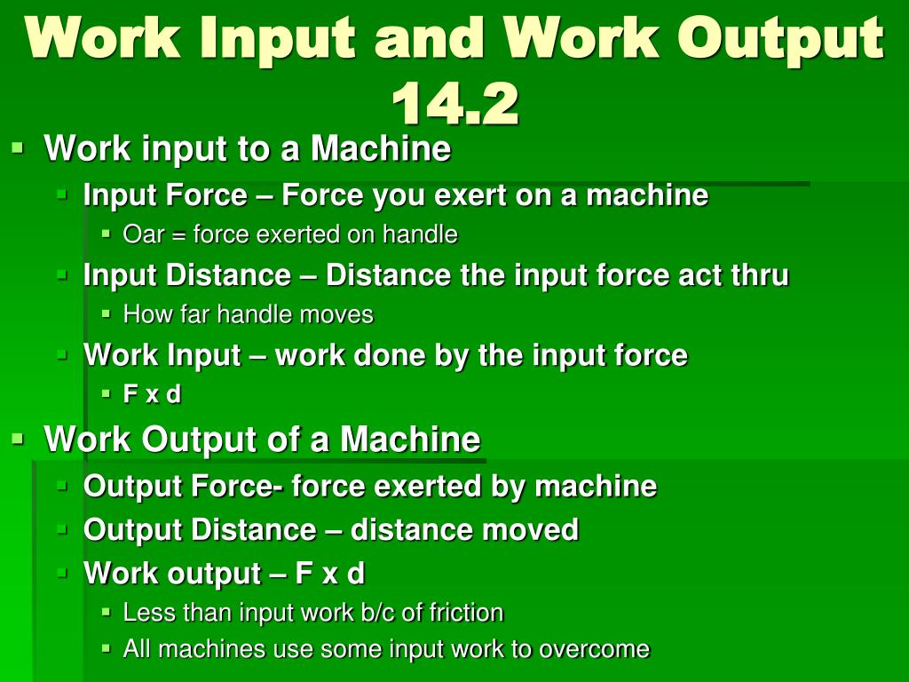 PPT Chapter 14 Work, Power, and Machines PowerPoint Presentation