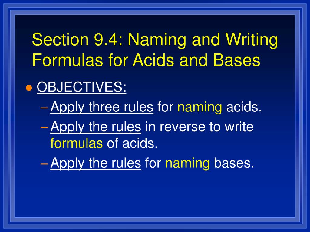 PPT Chapter 9 “Chemical Names and Formulas” PowerPoint Presentation