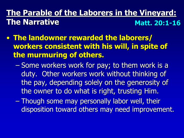 PPT Lesson 12 The Parable of the Laborers in the Vineyard