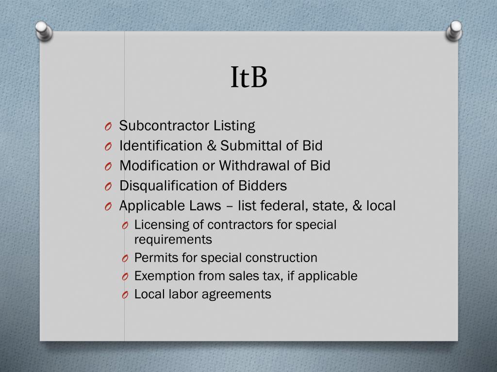 PPT Bidding Requirements PowerPoint Presentation, free download ID