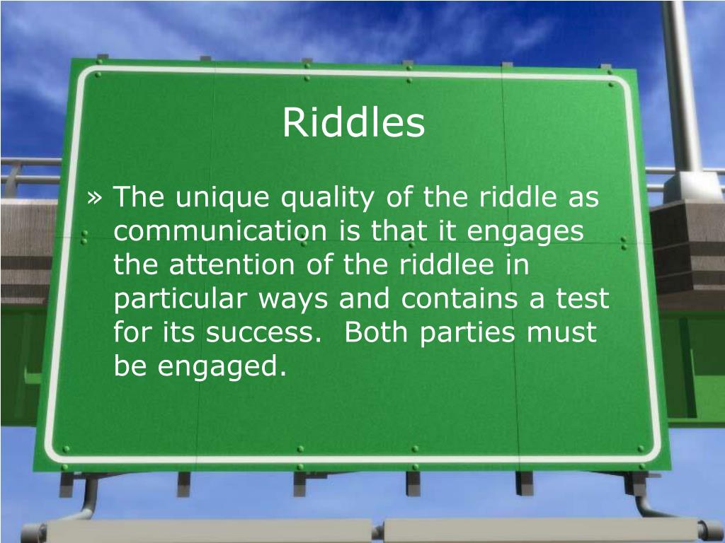 PPT Riddles PowerPoint Presentation, free download ID6385268