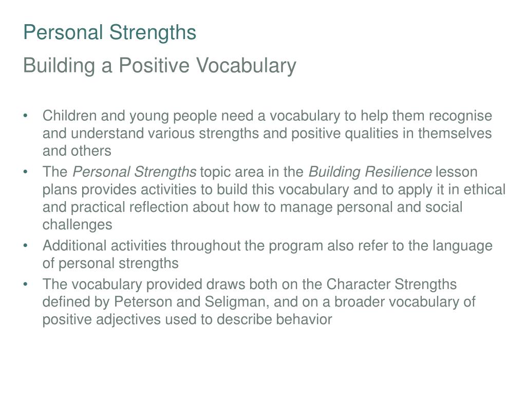 PPT Personal Strengths PowerPoint Presentation, free download ID