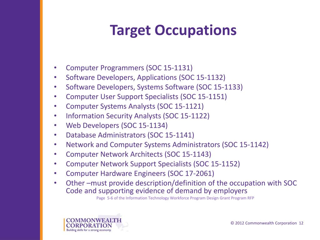 PPT Information Technology Workforce Program Design Grant Program Bidders’ Webinar