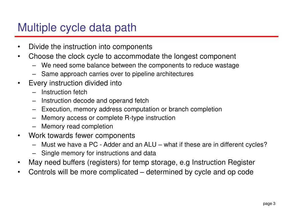 PPT CPU Design for Multiple Clock Cycles per instruction {CPI > 1
