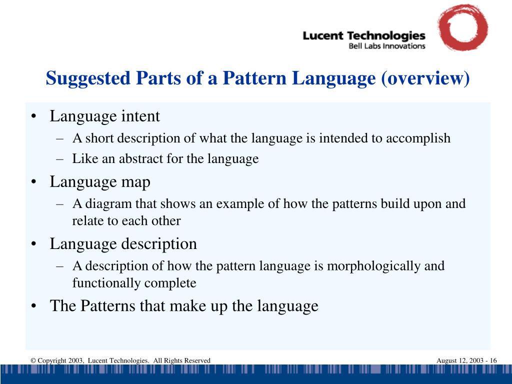PPT Pattern Languages PowerPoint Presentation, free download ID6394503