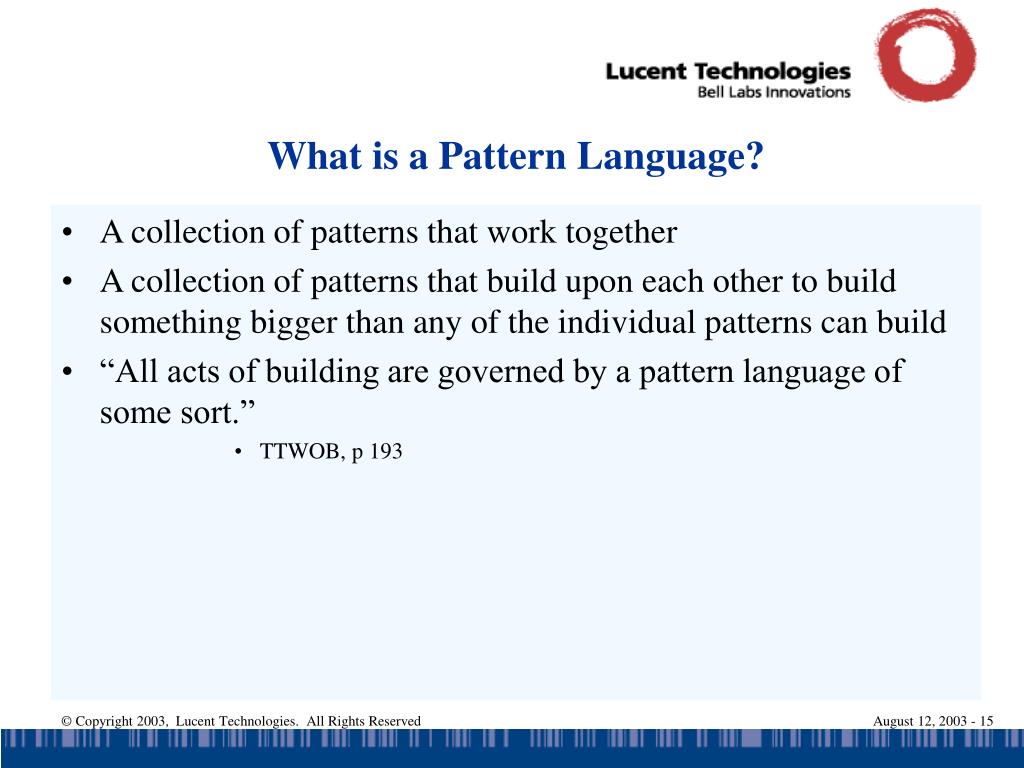 PPT Pattern Languages PowerPoint Presentation, free download ID6394503
