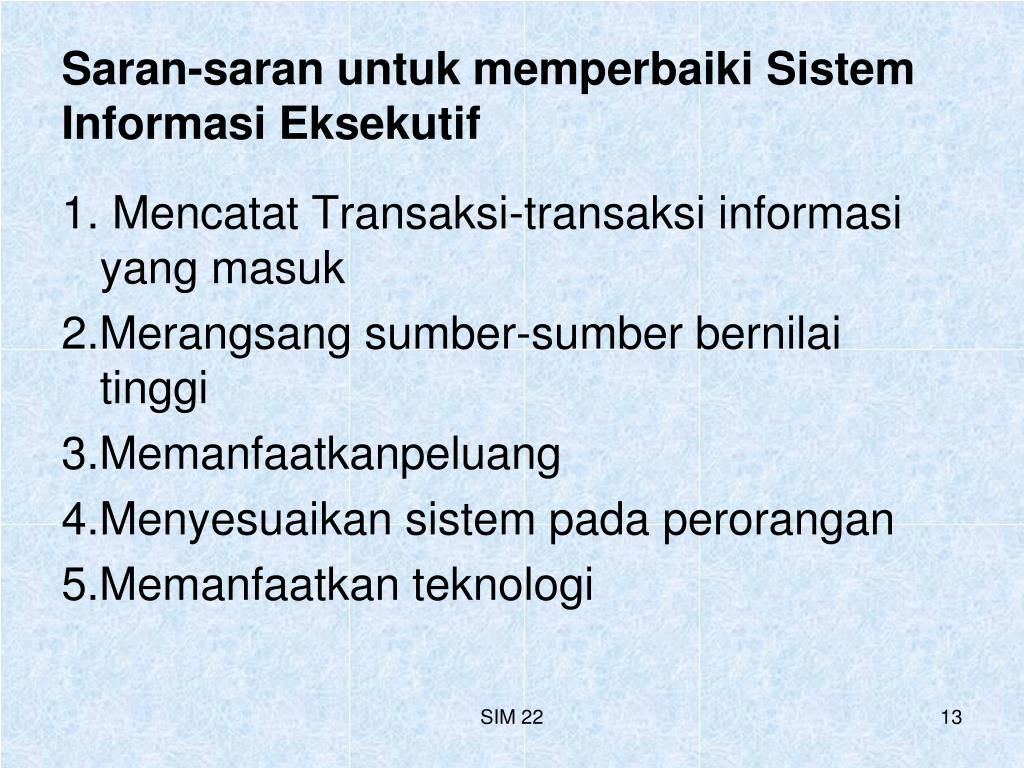 PPT SISTEM INFORMASI EKSEKUTIF PowerPoint Presentation, free download