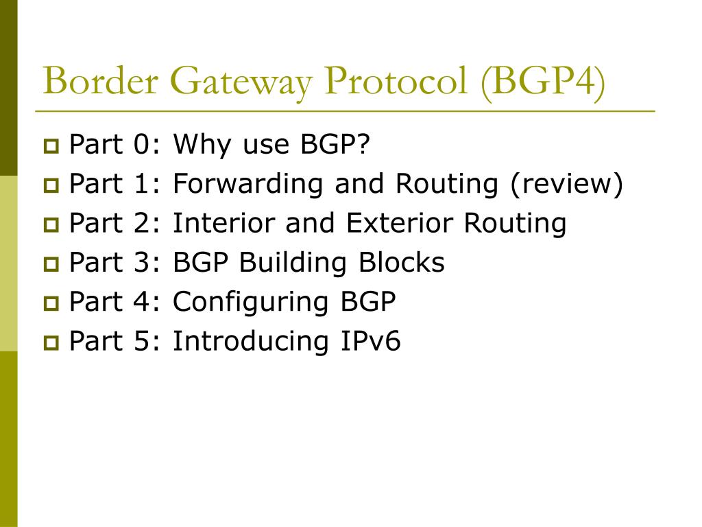 PPT Border Gateway Protocol Introduction PowerPoint Presentation