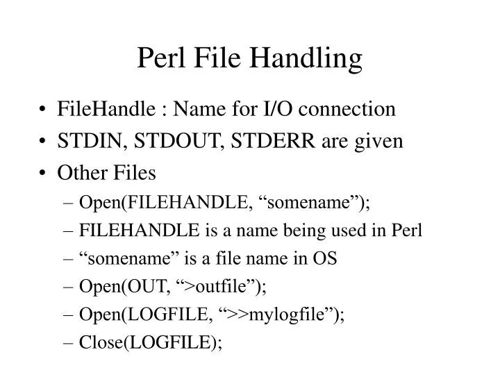PPT Perl File Handling PowerPoint Presentation, free download ID