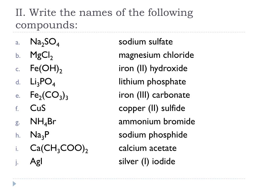 PPT Ionic Compounds WS (II) Answers PowerPoint Presentation, free