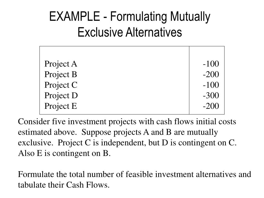 PPT Comparing Mutually Exclusive Alternatives & Capital Budgetting