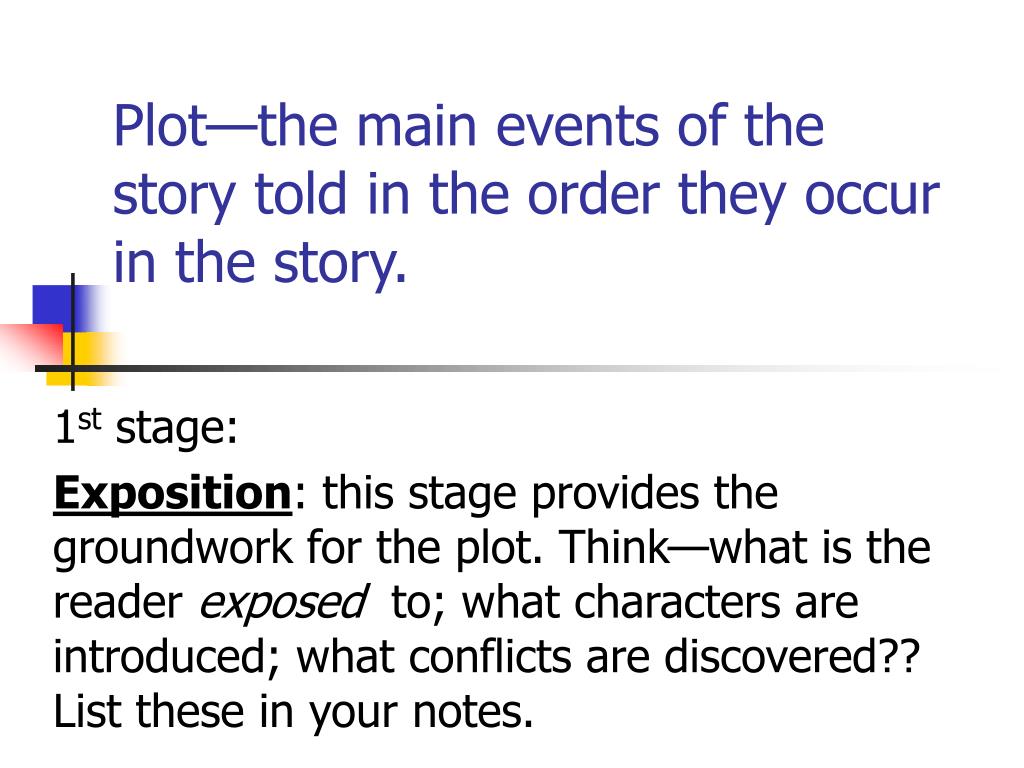 PPT Plot—the main events of the story told in the order they occur in