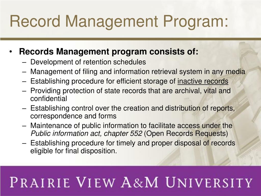 PPT RECORDS MANAGEMENT PowerPoint Presentation, free download ID6435320