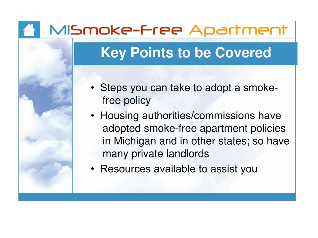PPT SmokeFree Apartments in Housing Commission Buildings Steps to Take PowerPoint