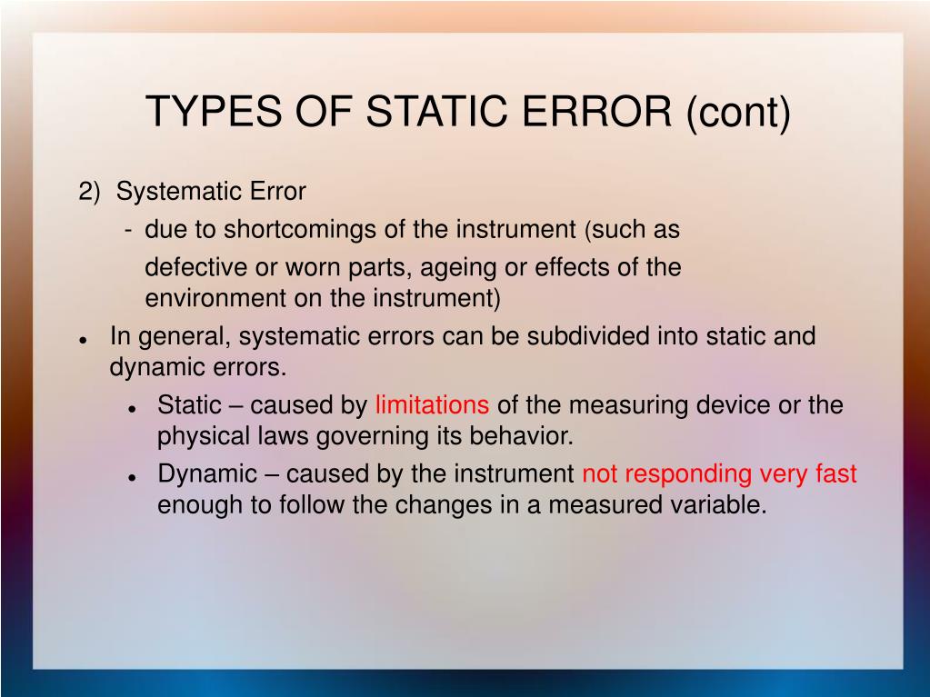 PPT Error, their types, their measurements PowerPoint Presentation