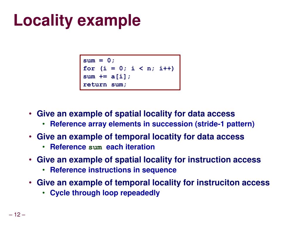 Temporal Locality And Spatial Locality Example digitalpictures