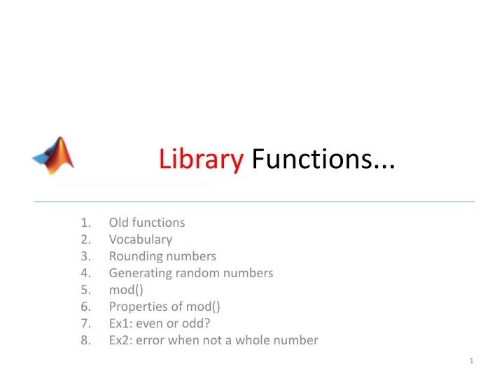 PPT Library Functions... PowerPoint Presentation, free download ID