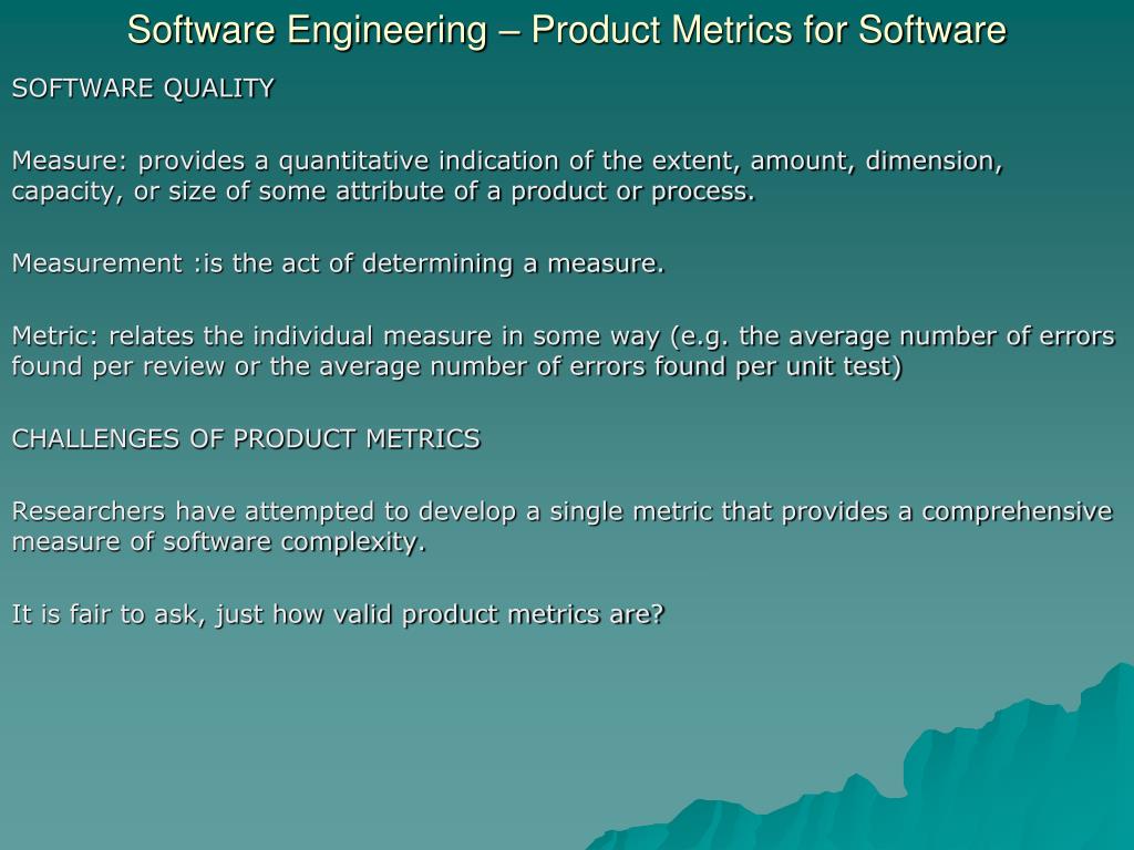 PPT Software Engineering Product Metrics for Software PowerPoint