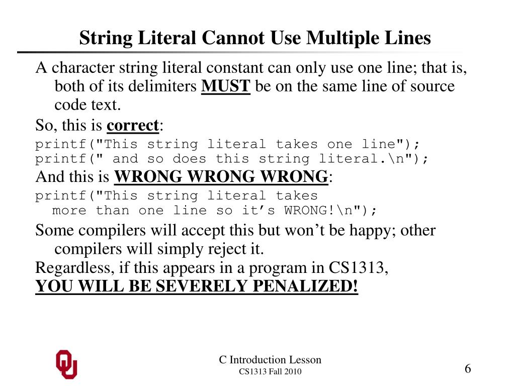 PPT C Introduction Lesson Outline PowerPoint Presentation, free