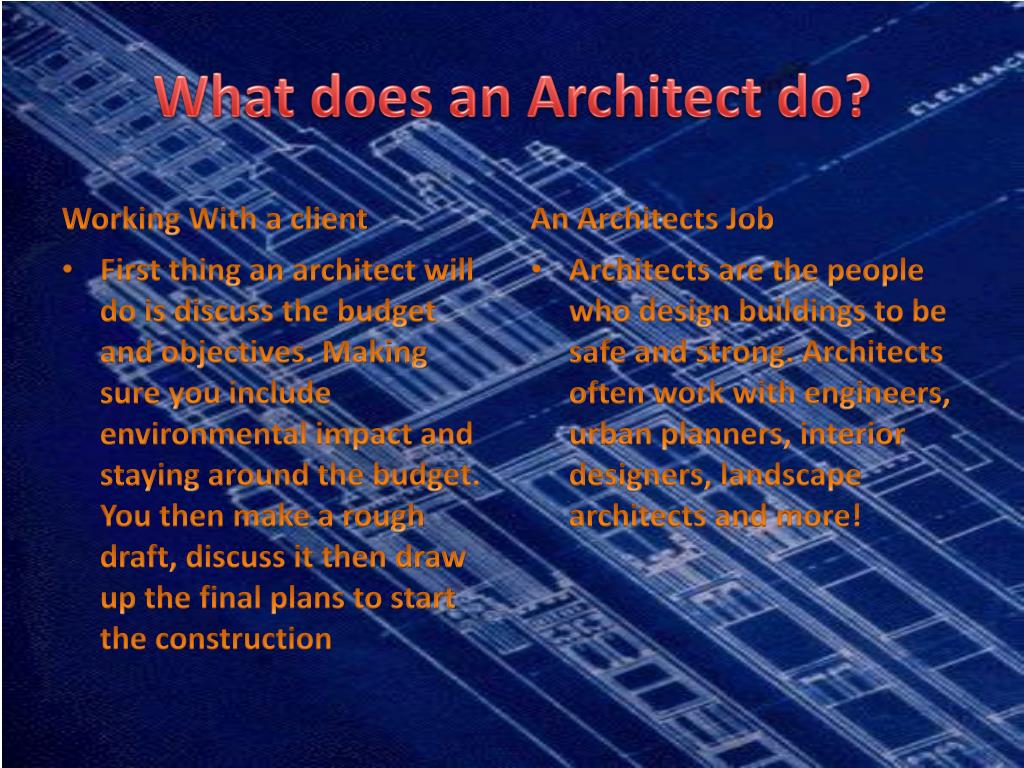PPT Being an Architect PowerPoint Presentation, free download ID