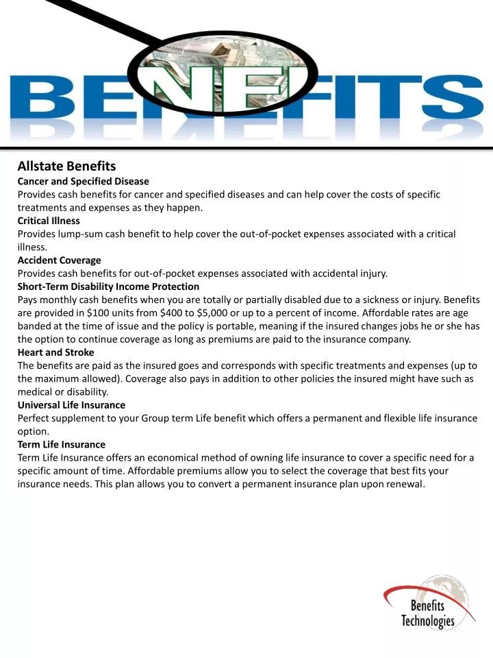 PPT Allstate Benefits Cancer and Specified Disease PowerPoint