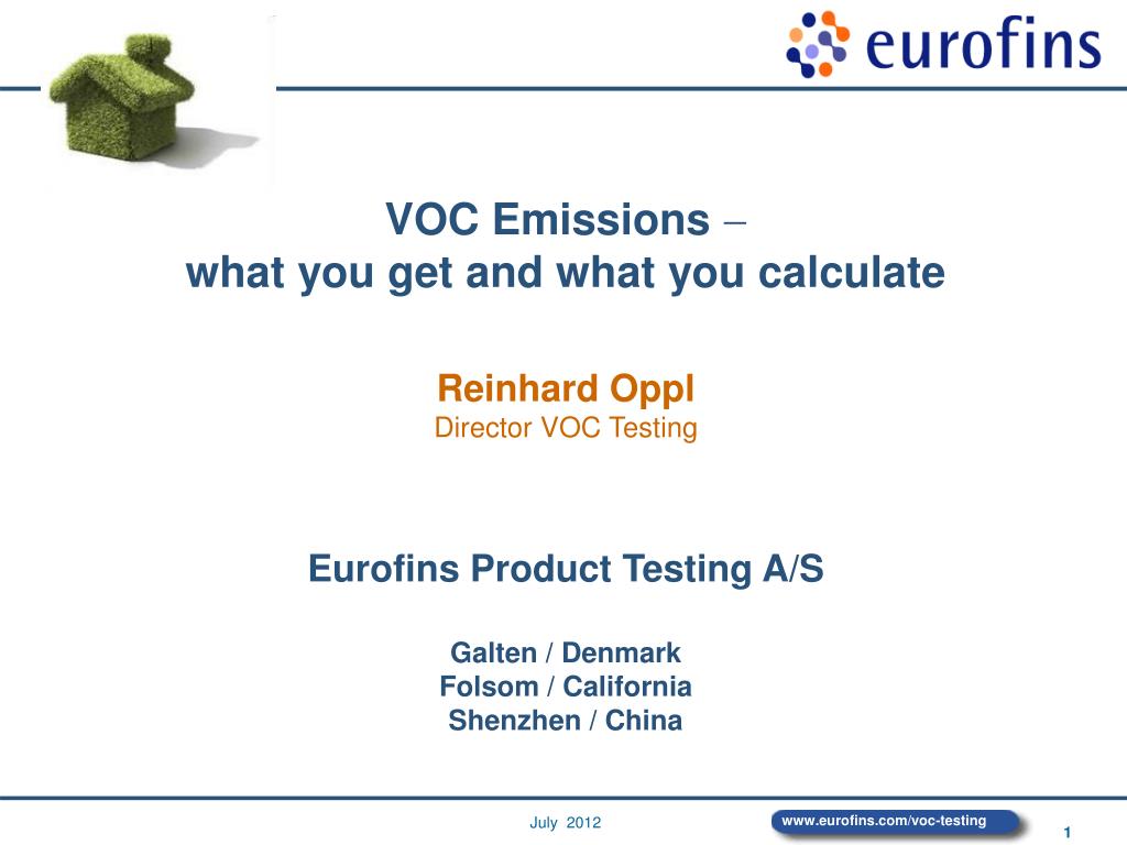 PPT VOC Emissions what you get and what you calculate Reinhard Oppl