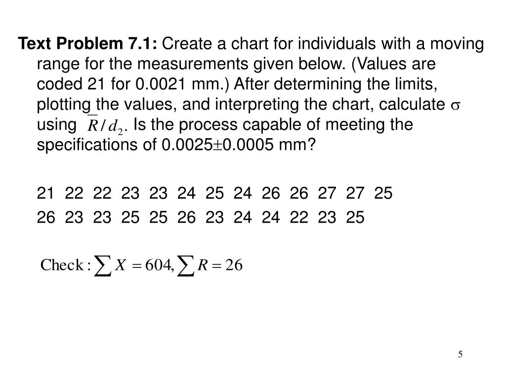 PPT CHAPTER 7 OTHER VARIABLE CONTROL CHARTS PowerPoint Presentation