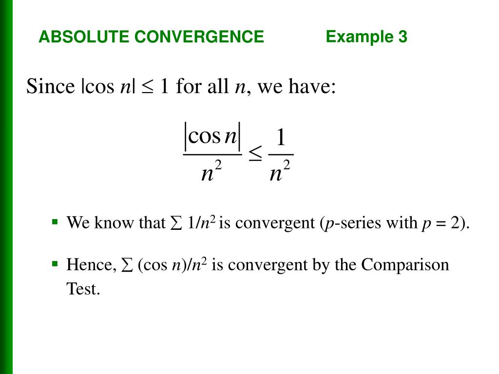 PPT 11.6 Absolute Convergence and the Ratio and Root tests PowerPoint