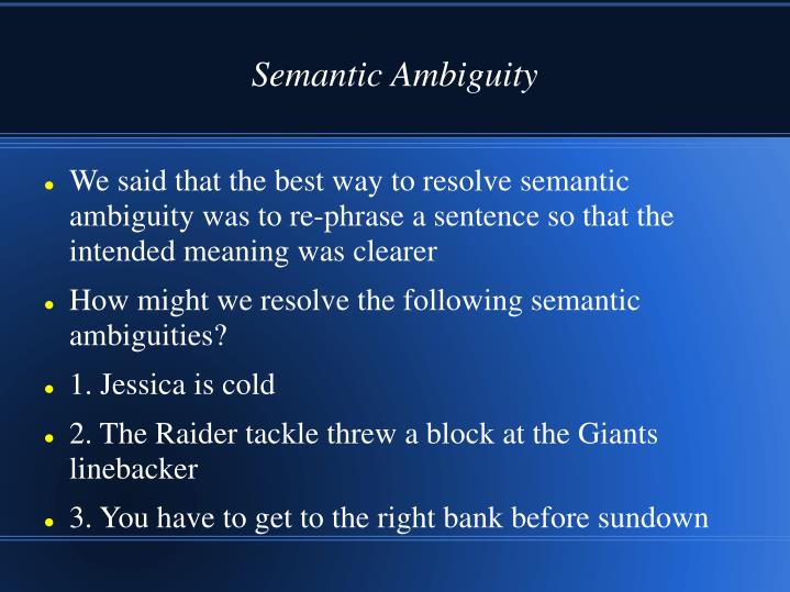 PPT Ambiguity, Generality, and Definitions PowerPoint Presentation