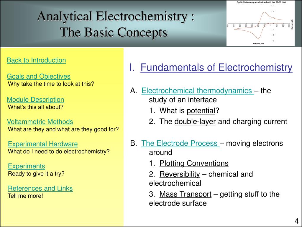 PPT Analytical Electrochemistry The Basic Concepts PowerPoint