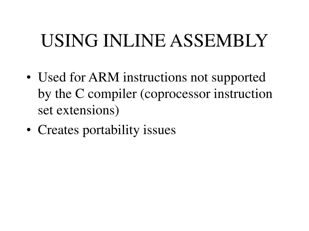 PPT OPTIMIZING C CODE FOR THE ARM PROCESSOR PowerPoint Presentation